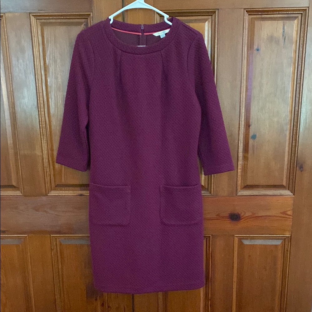 Boden Long Sleeve Dress in Burgundy
